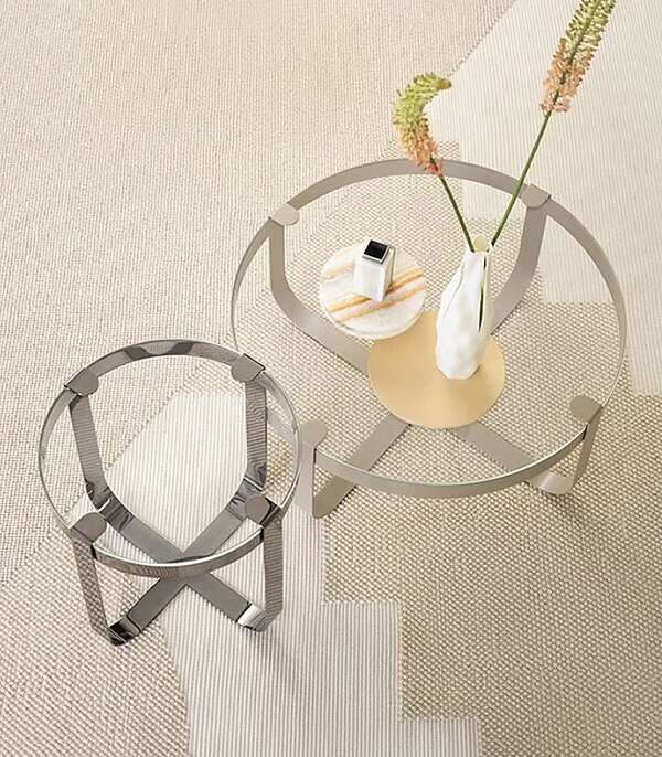 Tavolino da caffè rotondo in vetro e ferro SABA Ring fabbrica SABA dall'Italia. Foto №3