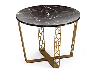 Tavolo rotondo in marmo nero marquina e metallo Arabesque ALBEDO fabbrica ALBEDO dall'Italia