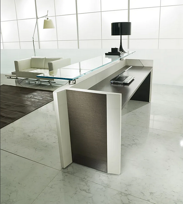 Scrivania reception in legno e vetro I 4 Mariani De Symetria fabbrica i 4 Mariani dall'Italia. Foto №4