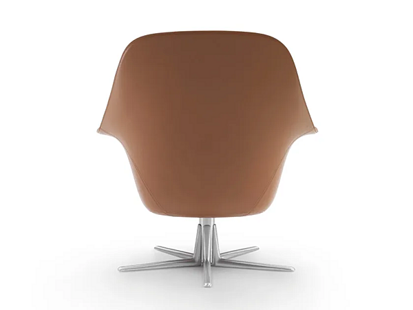 Poltrona girevole in pelle con base a 5 razze e braccioli FLEXFORM Sveva fabbrica FLEXFORM dall'Italia. Foto №4