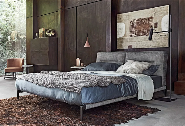 Letto matrimoniale in tessuto con testata imbottita FLEXFORM ADDA fabbrica FLEXFORM dall'Italia. Foto №7