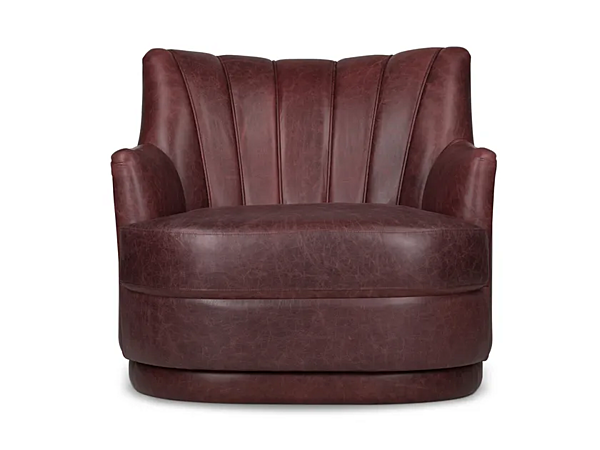 Poltrona in pelle imbottita con braccioli prugna BRABBU fabbrica BRABBU dall'Italia. Foto №2