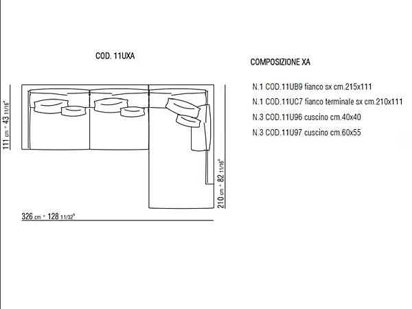 Divano angolare in tessuto Magnum FLEXFORM fabbrica FLEXFORM dall'Italia. Foto №4