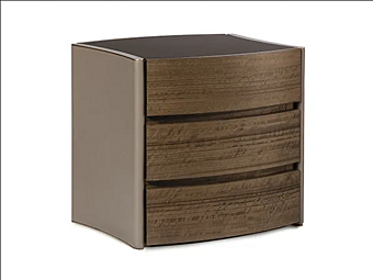 Тумбочка прикроватная прямоугольная из дерева и кожи Dea Paolo Castelli LIB.DEAC.223