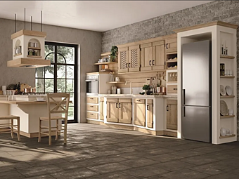 Cucina con maniglie in legno LUBE CUCINE ANITA fabbrica LUBE CUCINE dall'Italia