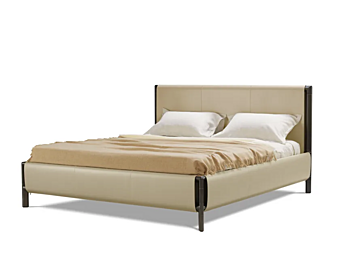Letto matrimoniale in pelle conciata GHIDINI1961 SG221BB102
