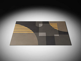 Tappeto rettangolare in tessuto con illusioni geometriche nere CASA +39 ETA002