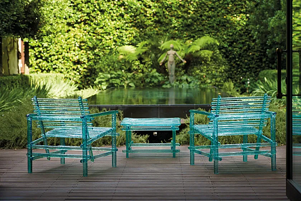 Tavolino laterale quadrato in policarbonato da giardino Edra A Mare AMR050T fabbrica EDRA dall'Italia. Foto №8