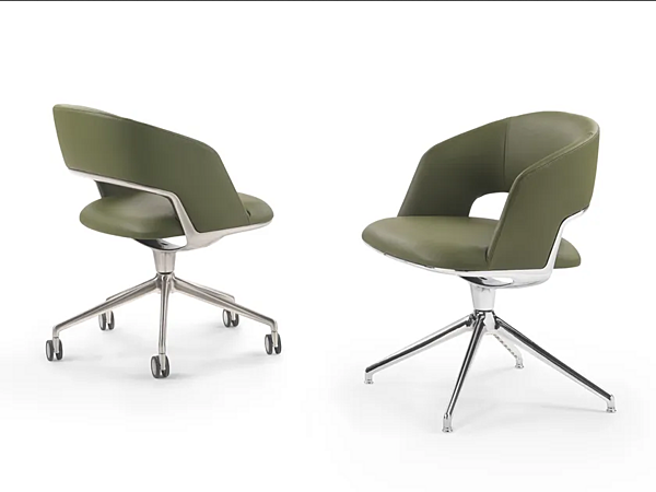 Poltrona girevole con base a 4 razze in pelle Alma FLEXFORM 29812 fabbrica FLEXFORM dall'Italia. Foto №2