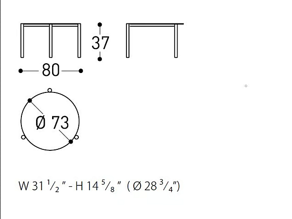 Tavolino laterale rotondo in alluminio verniciato per esterni Bahia VARASCHIN 2265, 2266 fabbrica VARASCHIN dall'Italia. Foto №22