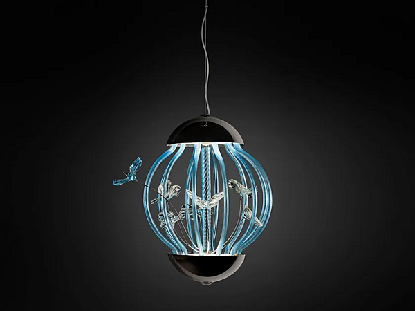 Lampada a sospensione in vetro LED a gabbia MULTIFORME SS2023B fabbrica MULTIFORME dall'Italia. Foto №1