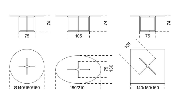 Tavolo rotondo in vetro e acciaio inox Gallotti&Radice collezione Raj 4 fabbrica Gallotti & Radice dall'Italia. Foto №4