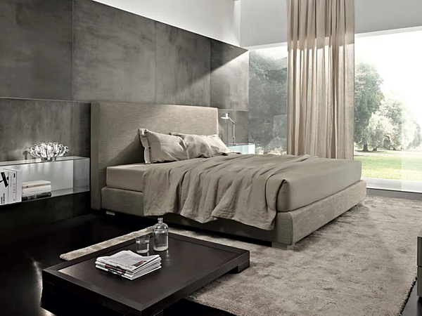 Letto matrimoniale con testiera alta in tessuto Mono Alto Duomo Design fabbrica Duomo Design dall'Italia. Foto №4