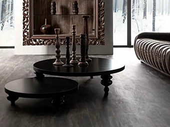 Tavolino da caffè rotondo in legno CORTEZARI collezione Keope II 209-RT1/215-RT2