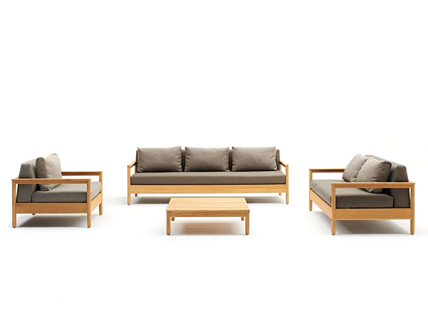 Poltrona da giardino con braccioli in teak VARASCHIN collezione Bali 2381, 2381A fabbrica VARASCHIN dall'Italia. Foto №3