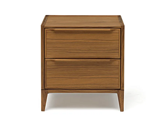 Walnut Bedside Table with Drawers - Arte Brotto