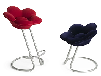 Sgabello in velluto cantilever Soshun Edra FLWS10-FLWS20