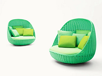 Letto da giardino rotondo in corda PAOLA LENTI Orbitry B143AE/B143FE