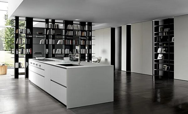 Libreria bifacciale da terra a soffitto in eucalipto MODULNOVA Blade fabbrica Modulnova dall'Italia. Foto №3