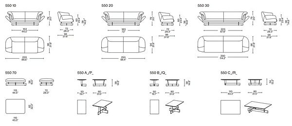 Divano angolare in tessuto CASSINA Beam Sofa System 550 fabbrica CASSINA dall'Italia. Foto №12