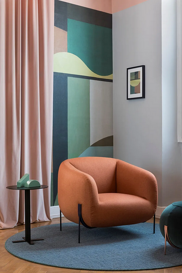 Poltrona in tessuto con copertura removibile e braccioli Geo Saba fabbrica SABA dall'Italia. Foto №9