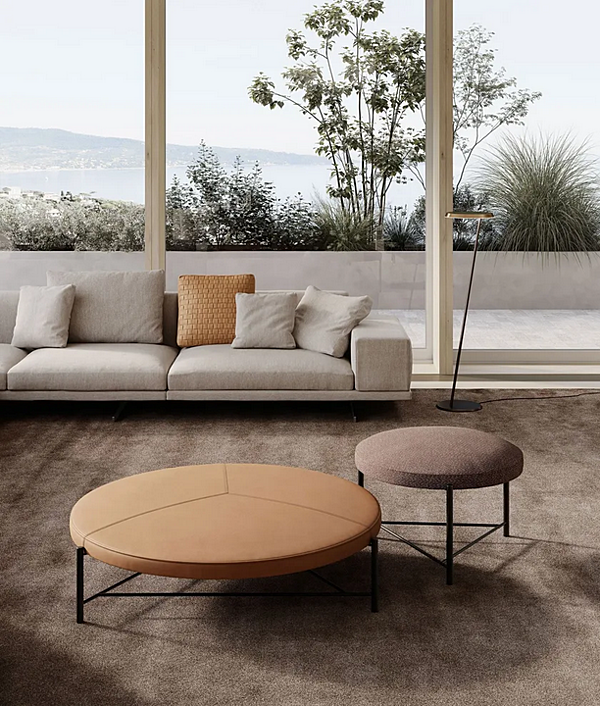 Pouf tondo in tessuto Santamonica Frigerio fabbrica Frigerio dall'Italia. Foto №5