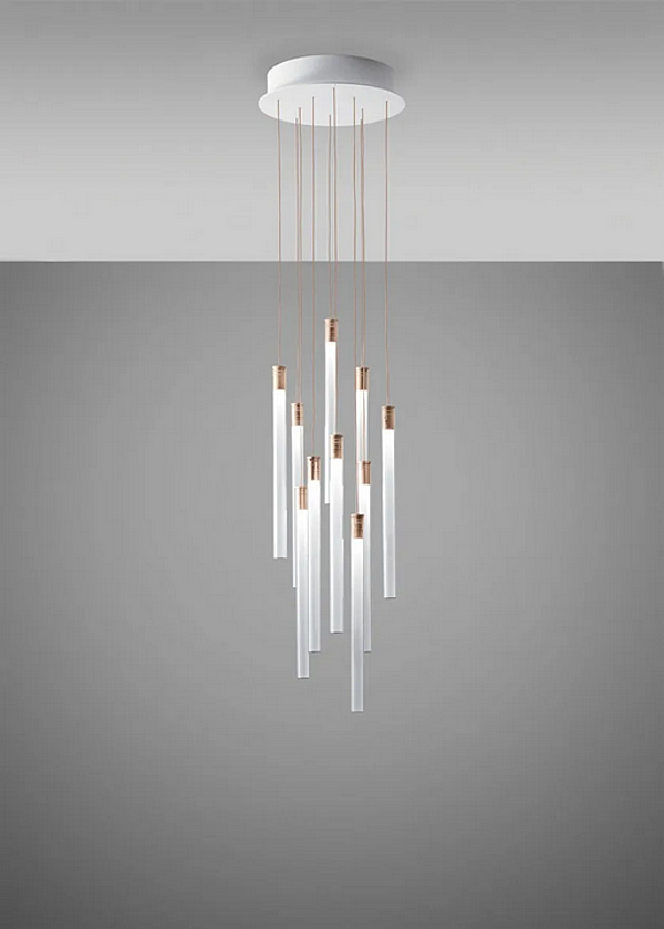 Lampada a sospensione in vetro borosilicato multispot Fabbian Tooby fabbrica Fabbian dall'Italia. Foto №3