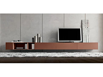 Mobile TV cabinet in wood MODULNOVA More