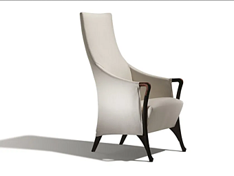 Poltrona alta con rivestimento in tessuto GIORGETTI Progetti