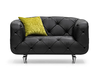 Poltrona in pelle trapuntata con braccioli FORMITALIA JR OVERSEAS