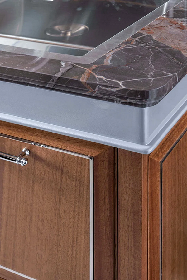 Cucina personalizzata in eucalipto con maniglie e penisola Essenza Numero 5 Martini Interiors fabbrica MARTINI INTERIORS dall'Italia. Foto №6