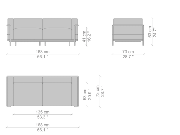 Divano a due posti con spalliera imbottita CASSINA Grand Confort Grand Modèle 003 fabbrica CASSINA dall'Italia. Foto №4