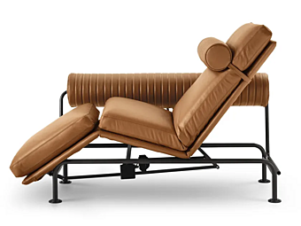 Chaise longue in pelle con schienale imbottito i 4 Mariani Up Down