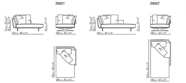 Letto giorno in tessuto Bretton FLEXFORM fabbrica FLEXFORM dall'Italia. Foto №2