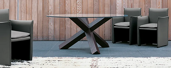 Tavolo con base in legno massello CASSINA 452 La Rotonda fabbrica CASSINA dall'Italia. Foto №7