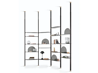 Libreria divisoria da soffitto a pavimento in legno Alba Arflex fabbrica ARFLEX dall'Italia