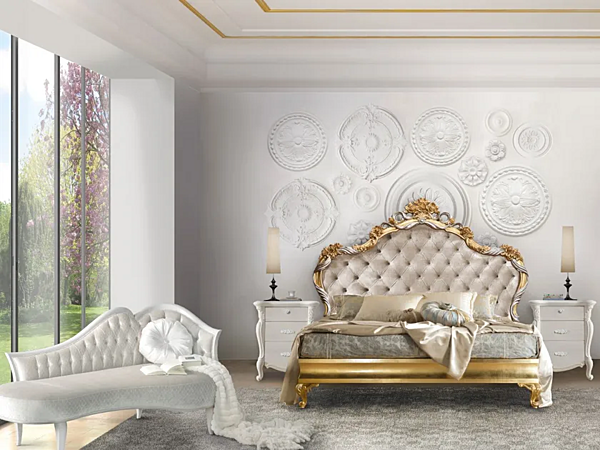 Letto matrimoniale in legno con testata imbottita CASA +39 CHOPIN 7503, 7504 fabbrica CASA +39 dall'Italia. Foto №2