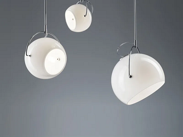 Lampada a sospensione in metallo cromato bianco Fabbian Beluga fabbrica Fabbian dall'Italia. Foto №4