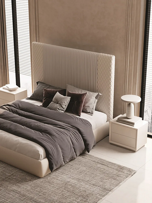 Letto matrimoniale con testata imbottita in tessuto Luna CASA +39 MN0001, MN0002, MN0003, MN0004 fabbrica ENCORE (by CASA +39) dall'Italia. Foto №3