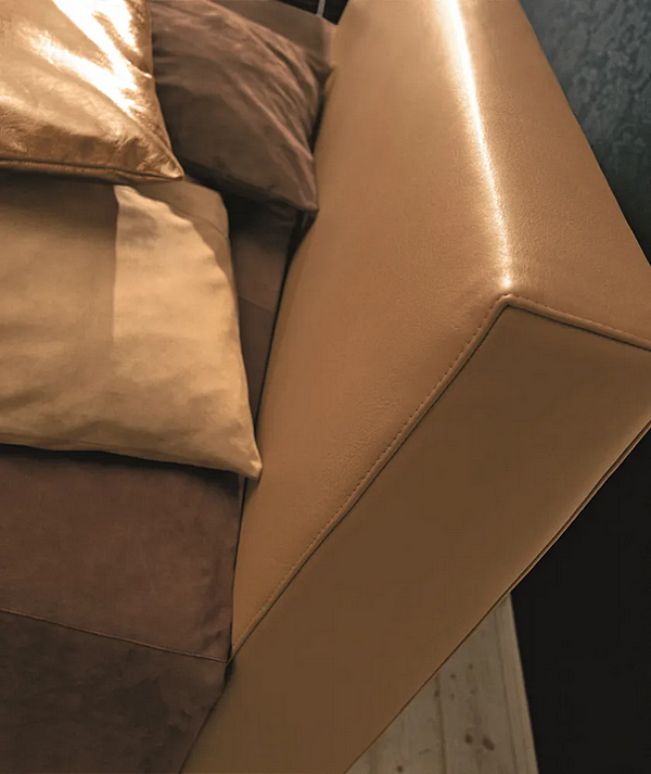 Letto matrimoniale imbottito con testiera in tessuto Duomo Design ARON SPONDA STONDATA fabbrica Duomo Design dall'Italia. Foto №3
