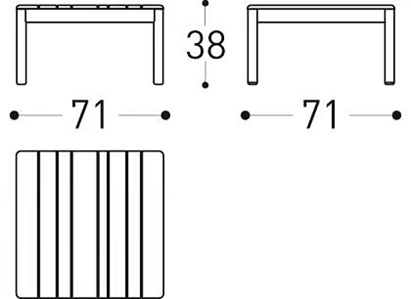 Tavolino laterale quadrato in teak VARASCHIN Barcode 2185, 2186 fabbrica VARASCHIN dall'Italia. Foto №11