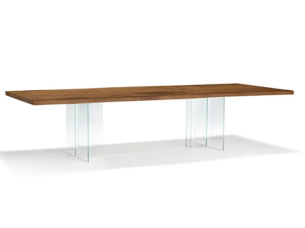 Tavolo rettangolare in legno massello Vero Compact T in vetro ARTE BROTTO L640, T-GLASS fabbrica Arte Brotto dall'Italia. Foto №1