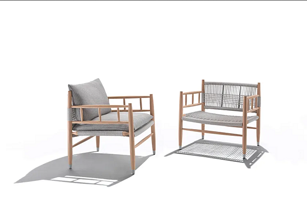 Poltrona da giardino in iroko con braccioli Lee FLEXFORM fabbrica FLEXFORM dall'Italia. Foto №4