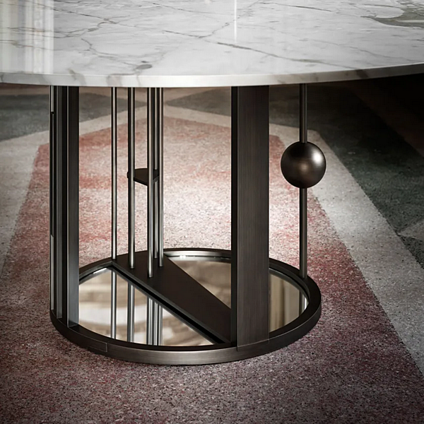 Tavolo rotondo in marmo con struttura in ottone GHIDINI1961 Merlino fabbrica GHIDINI1961 dall'Italia. Foto №3