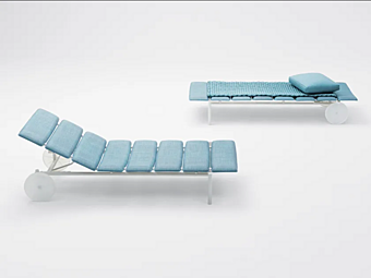 Lettino prendisole reclinabile con ruote in materiale Miramar PAOLA LENTI