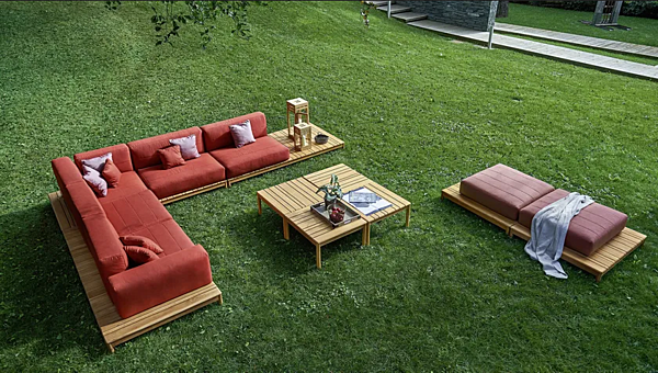 Divano angolare in tessuto da giardino BARCODE VARASCHIN fabbrica VARASCHIN dall'Italia. Foto №8