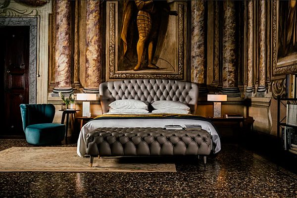 Letto in pelle con testata trapuntata Black Tie Savoi SAV180H, SAV200H fabbrica Black Tie dall'Italia. Foto №3