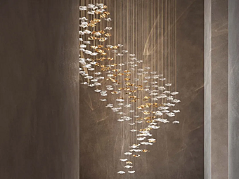 Lampada a sospensione in vetro LED mare sabbia onde in cascata Haberdashery