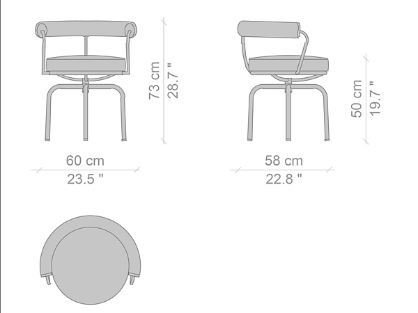 Poltrona girevole con braccioli in tessuto CASSINA 7 007 fabbrica CASSINA dall'Italia. Foto №12