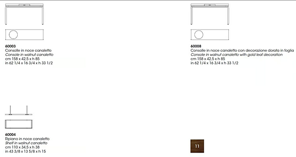 Tavolo console rettangolare in legno con cassetti GIORGETTI AEI 60003, 60008, 60009 fabbrica GIORGETTI dall'Italia. Foto №6